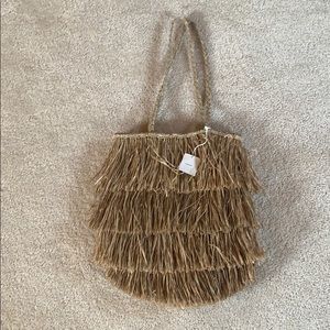 Urban outfitters straw tiered shoulder bag